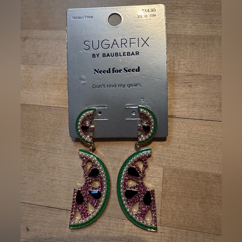 SugarFix By Baublebar "Need For Seed" Watermelon Drop Earrings